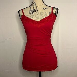 Red Lace Trim Camisole